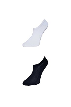Siyah Ve Beyaz Erkek Görünmez Çorap 9 Çift
