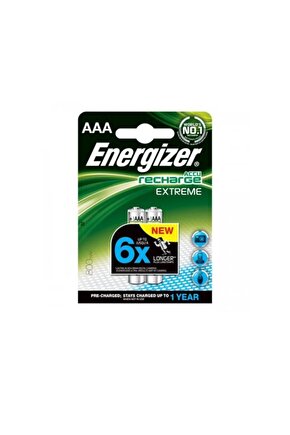 Energizer Extreme Şarjlı AAA 2 li Pil 