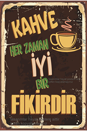Kahve sözleri mutfak kafe bar ev dekorasyon tablo retro ahşap poster