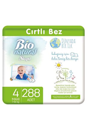 Bio Natural Bebek Bezi 4 Numara Maxi 288 Adet