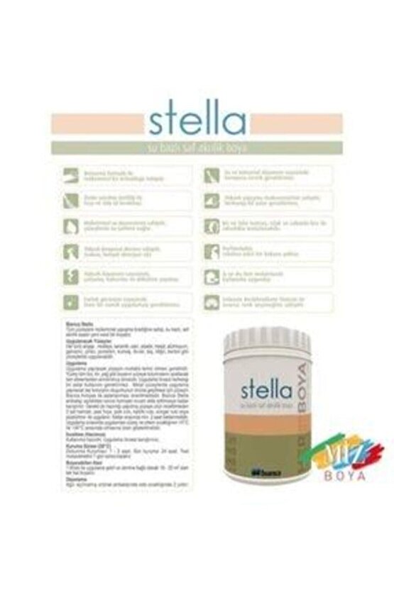 Stella Su Bazlı Saf Akrilik Boya Beyaz