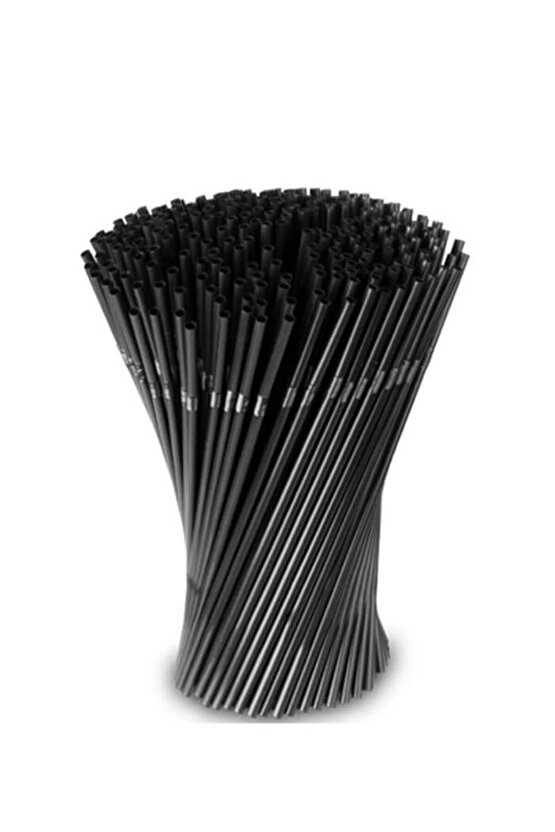 Siyah Pipet Siyah Körüklü Pipet Jelatinli Siyah Pipet 8mm 50 Adet