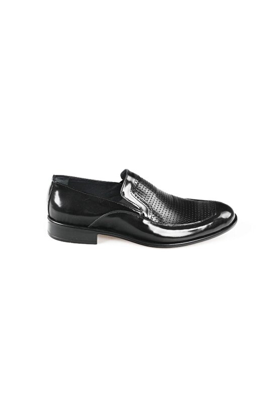 Hakiki Deri Siyah Erkek Klasik Ayakkabı Mt9090-black Shıny