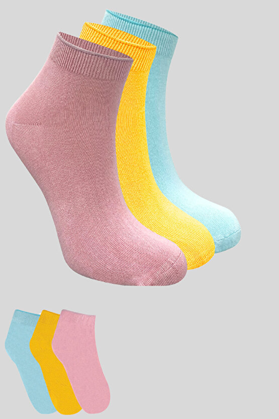 Kadın Bambu Patik Çorap (3 ADET) Görünmez Dikişsiz Parfümlü Kısa Yazlık Kadın Çorabı