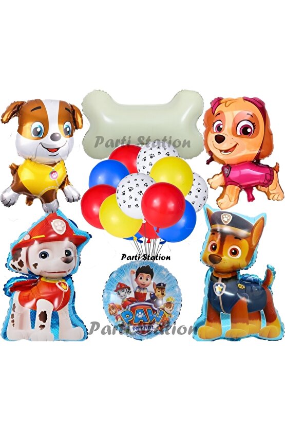 Paw Patrol Balon Set Paw Petrol Marshall Chase Skye Rubble Doğum Günü Parti Folyo Balon Seti