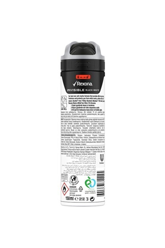 Men Invisible Black Aerosol 150Ml