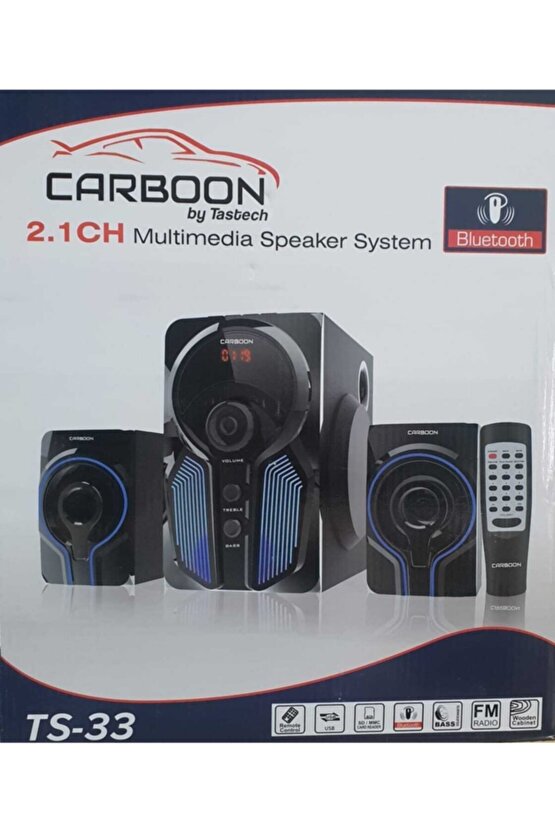 2+1 Ses Sistemi Bluetooth Lu Uzaktan Kumandalı Sdusb Fm Radyolu Multimedya Speaker