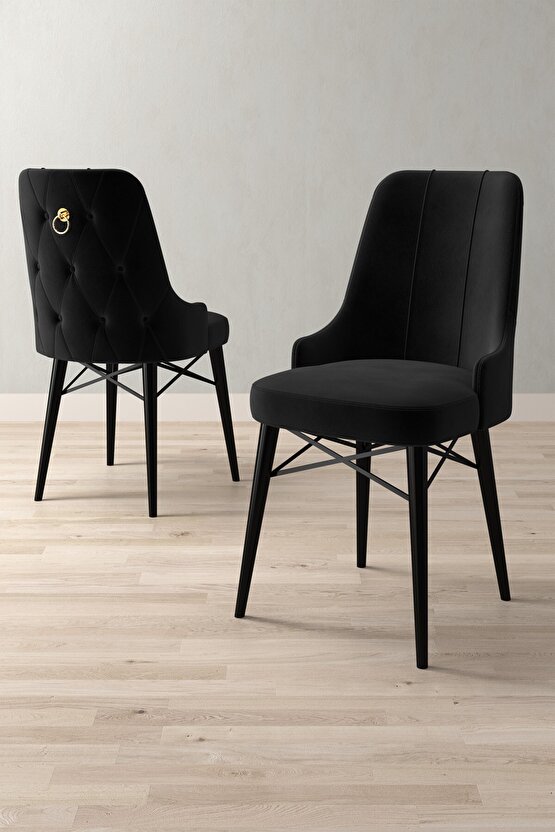 Siyah Mermer Desen 80x132 Açılabilir Mutfak Masası Takımı 6 Adet Sandalye