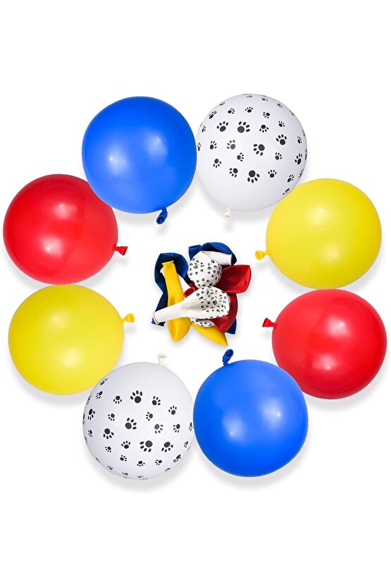 Paw Patrol Rubble Dozer Araçlı Köpek Konsept 3 Yaş Doğum Günü Parti Balon Set Paw Patrol Kemik Balon