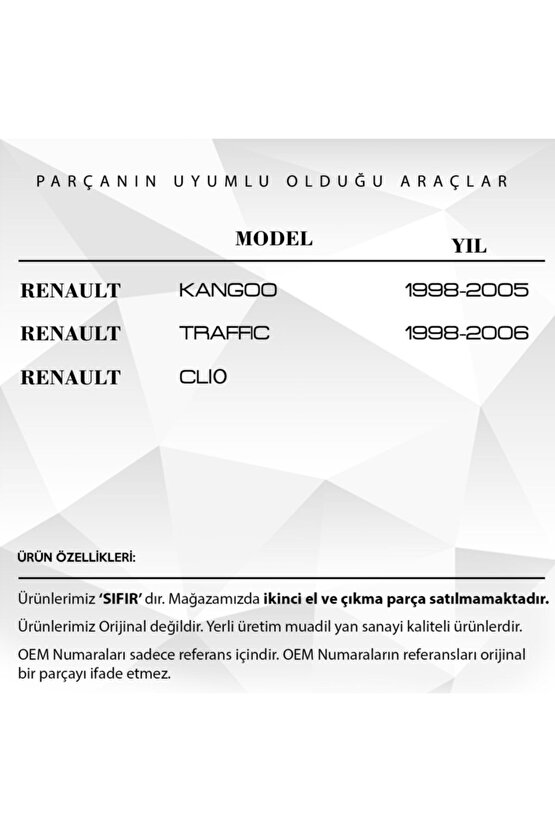 Renault Kangoo, Clio, Traffic 2 Için Koltuk Ayar Kolu - 2 Adet