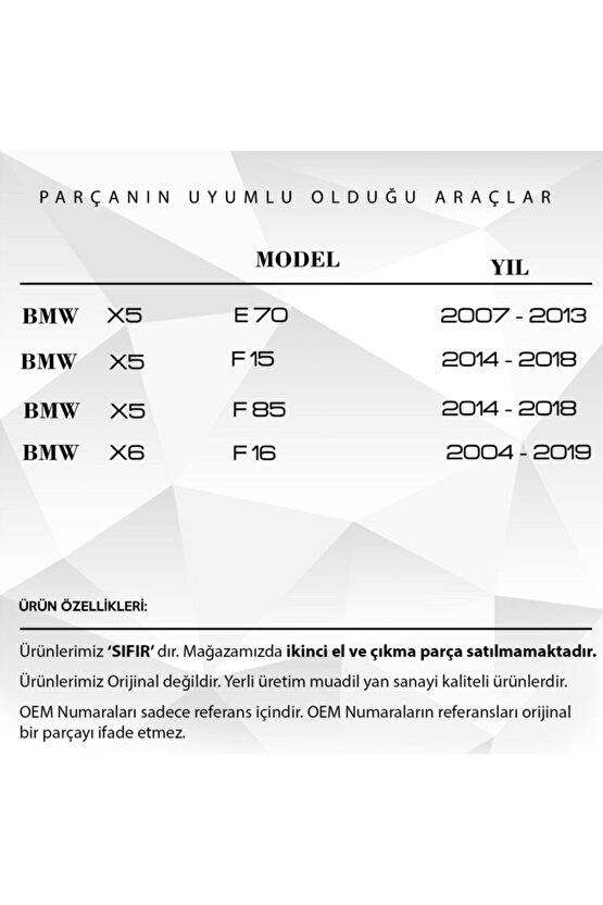 Bmw 3 Serisi F31,6 Serisi E63 F13 Arka Perde Tamir Plastik Parçası Klips