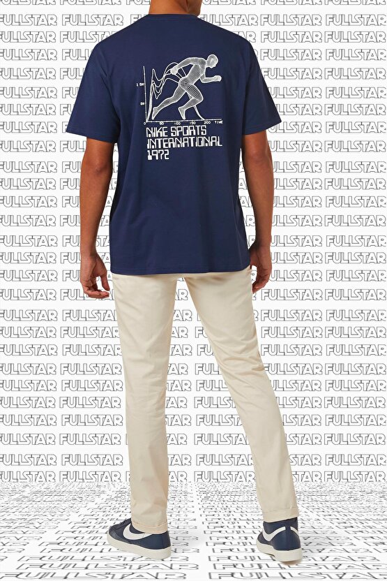 Sportswear Circa Graphic Tee Navy Baskılı Erkek Tişört Lacivert