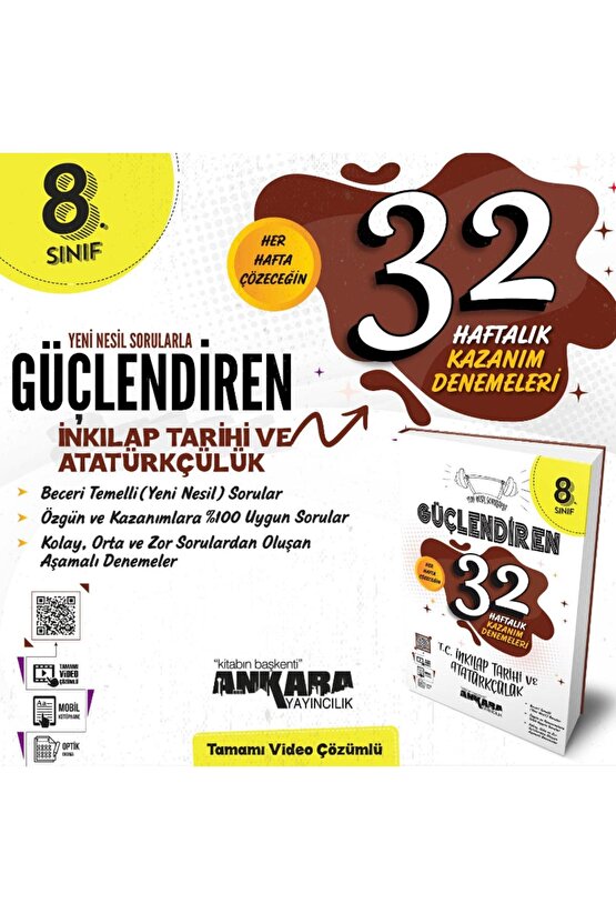 8. Sınıf Güçlendiren T.c. Inkılap Tarihi Ve Atatürkçülük 32 Haftalık Deneme