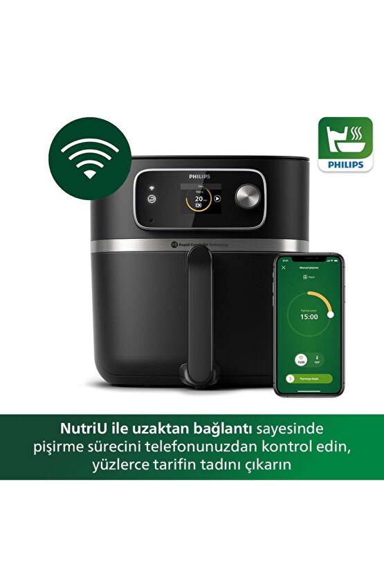 7000 Serisi XXL Airfryer, Uzaktan Bağlantı, Gıda Termometreli, 2kg, 8.3L, HD988090