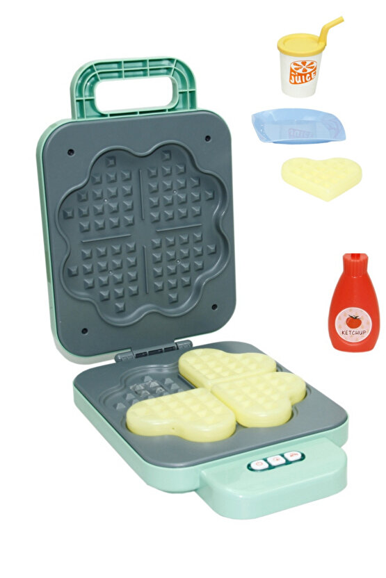 Oyuncak Sesli ve Işıklı Mutfak Evcilik Waffle Makinesi Seti