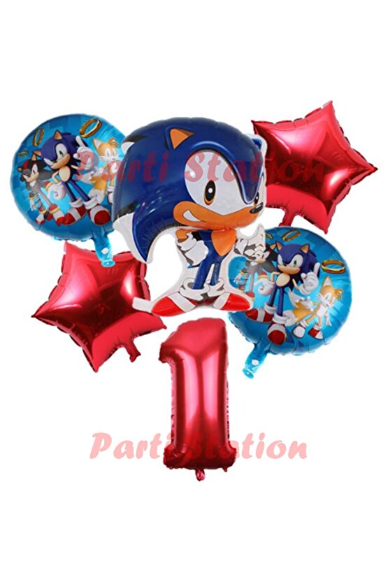 Sonic Tilki Konsept 1 Yaş Balon Set Sonic Doğum Günü Balon Set