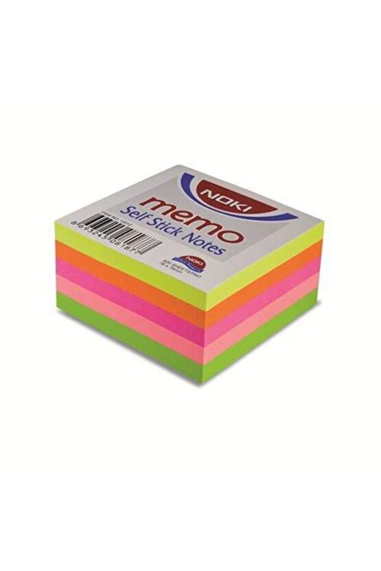 Memo 12012 75 X 75 Mm Neon Küp Yapışkanlı Not Kağıdı 400 Yaprak Neon