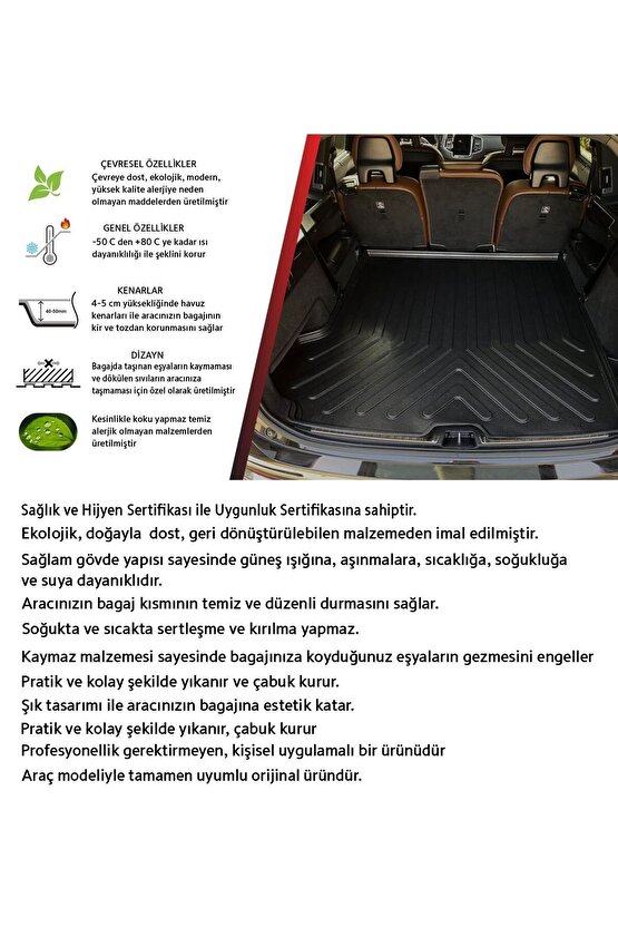 Seat Arona 2017 Sonrası Uyumlu Alt 3d Bagaj Havuzu