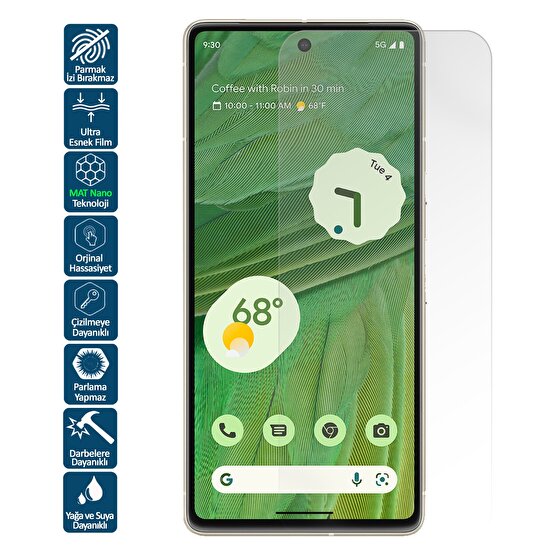 Google Pixel 7A Mat Parmak Izi Bırakmayan Nano Ekran Koruyucu Film
