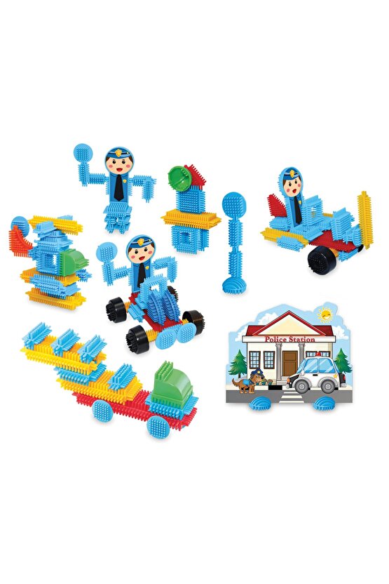 Kaktüs Blok Polis 55 Parça- Lego Oyuncaklar - Yapı Oyuncakları - Blok Setleri - Kaktüs Lego