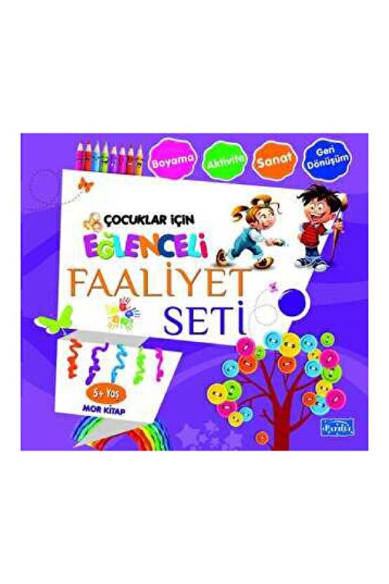 Çocuklar İçin Eğlenceli Faaliyet Seti Mor Kitap 5 Yaş Üzeri