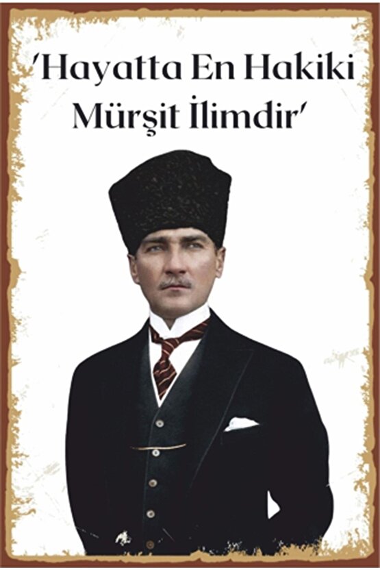 Mustafa Kemal Atatürk Retro Ahşap Poster