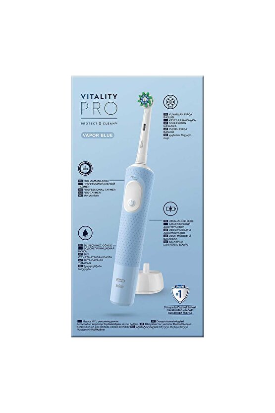 D103 Vitality Pro Cross Action Şarjlı Diş Fırçası - Mavi