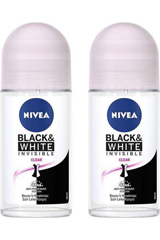 Invisible For Black & White Clear 50 ml 2 Adet Roll-on