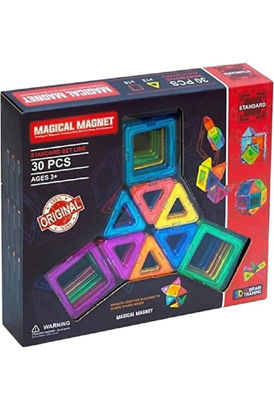 Original Magical Magnet 30 Parça - Orjinal Büyülü Mıknatıs - Mıknatıs Lego - Manyetik Lego Seti