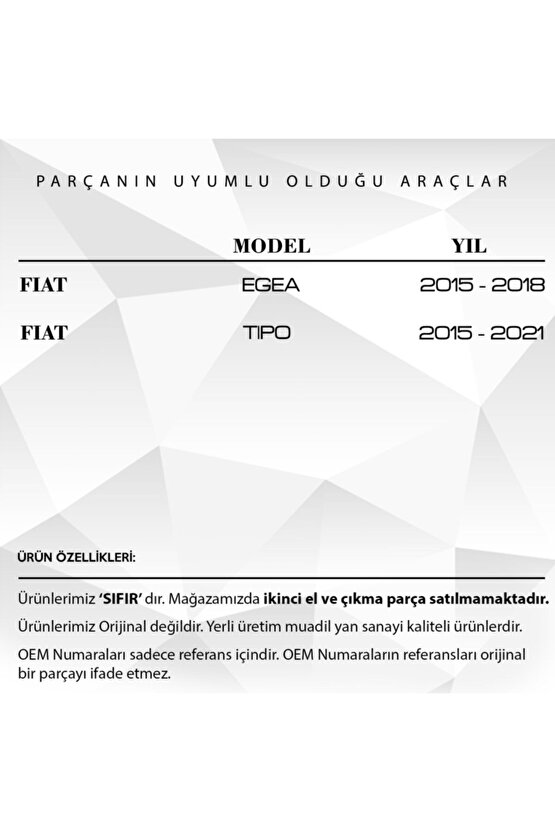 Fiat Egea Tipo Için Ön Cam Su Fıskiye Memesi - Sol - Uyumlu