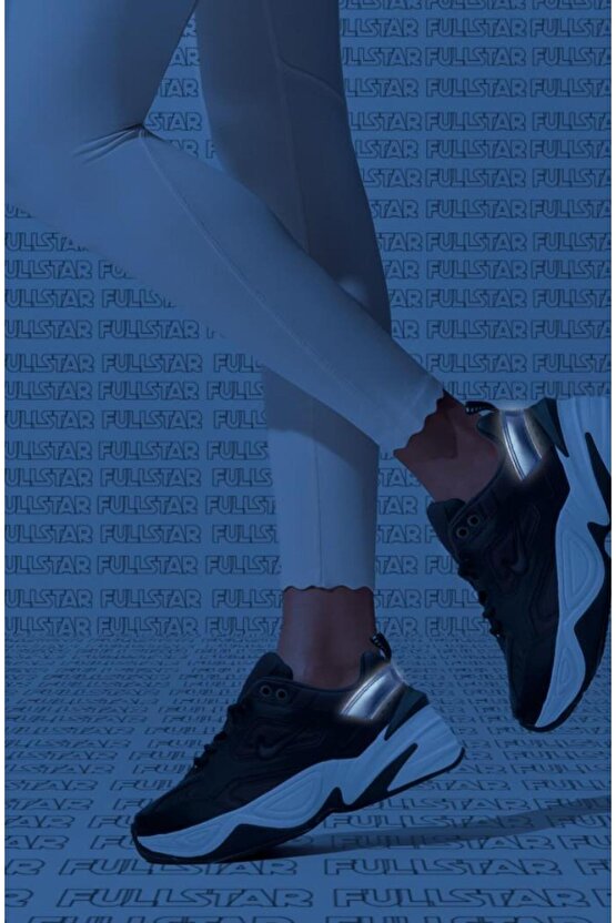 M2K Tekno Leather Unisex Reflector Sneaker Hakiki Deri Siyah Spor Ayakkabı