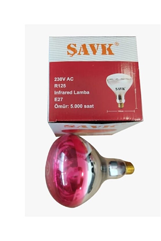 150w Isı Ampulü R125 220v Kırmızı Cam