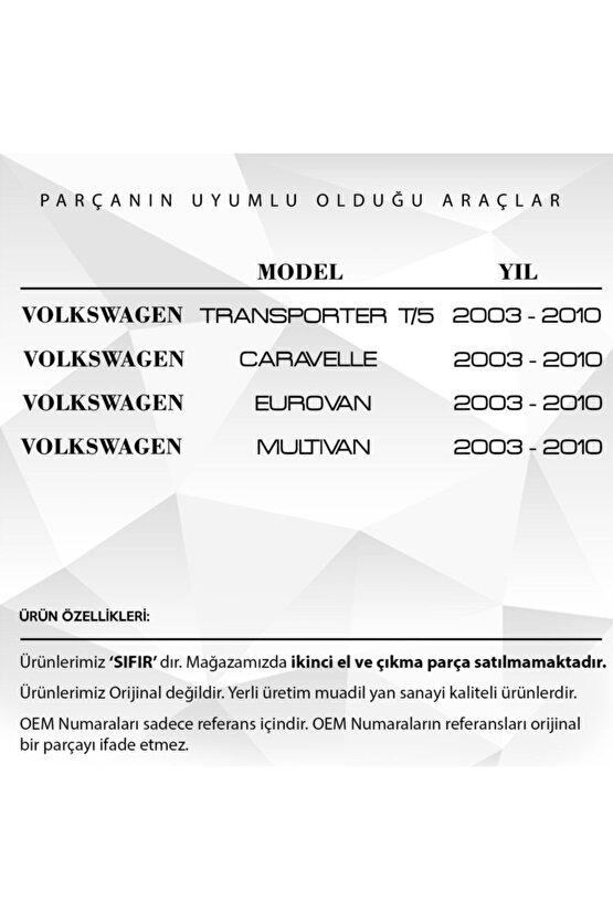 Vw Transporter, Multivan Için Iç Kapı Tutamak Kapağı 2li