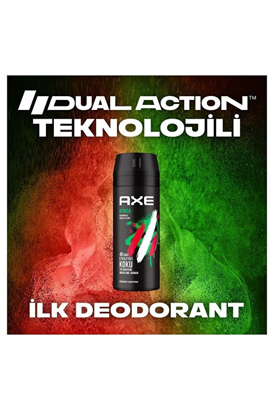 Erkek Sprey Deodorant Africa 48 Saat Etkileyici Koku 150 ml X3 Adet
