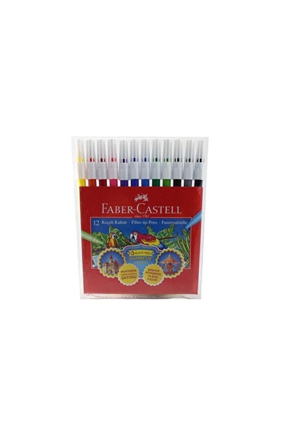Faber 12 Renk Keçeli Boya Kalemi 000068 - Beyaz