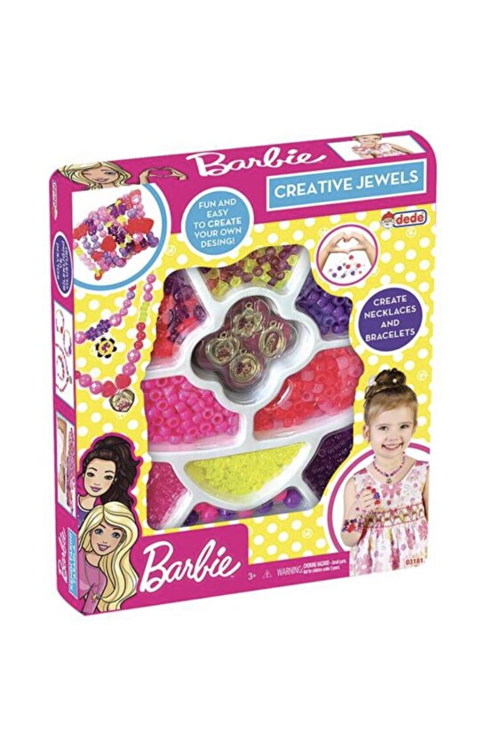 Barbie Takı Seti Renkli Boncuklar Kız Oyuncak Bileklik Kolye Yapma Set