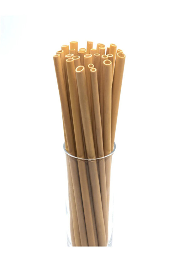 Bambu Pipet Doğal Pipet Tahta Pipet Ahşap Vegan Pipet 16 Adet