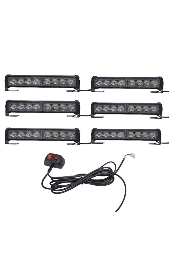 Space 6lı 48 Led Çakar Lamba Kırmızı-kırmızı 12-30v  Lapa545-3