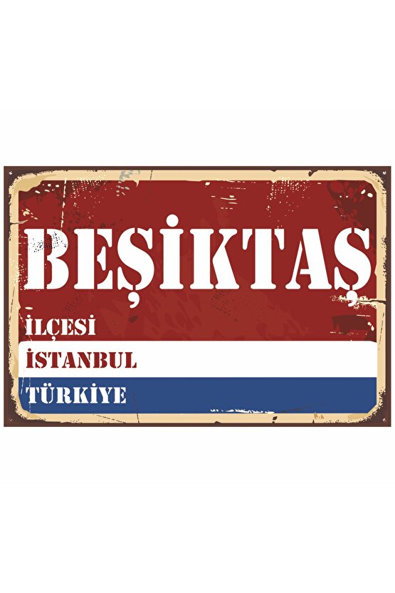 istanbul sokak tabelası retro ahşap poster