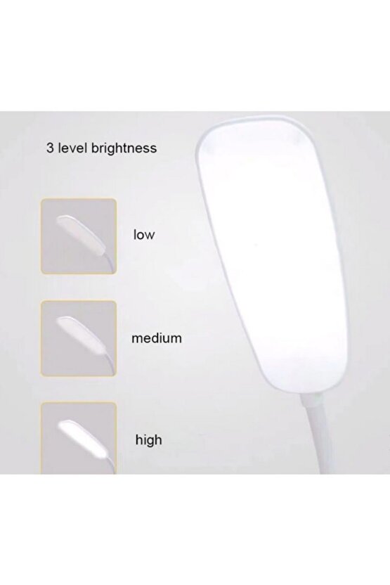 Şarjlı Masa Lambası Ayarlanabilir Beyaz 3 Modlu Işık Açaltıp Yükseltme