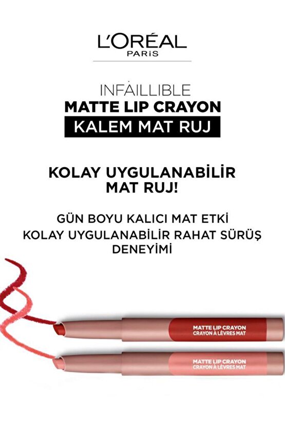 Loréal Paris Infaillible Matte Lip Crayon Kalem Mat Ruj - 110 Caramel Rebel