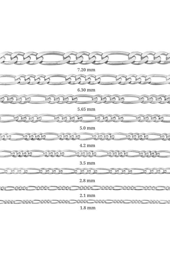 4.2 Mm Gümüş Figaro Zincir - 120 Mikron