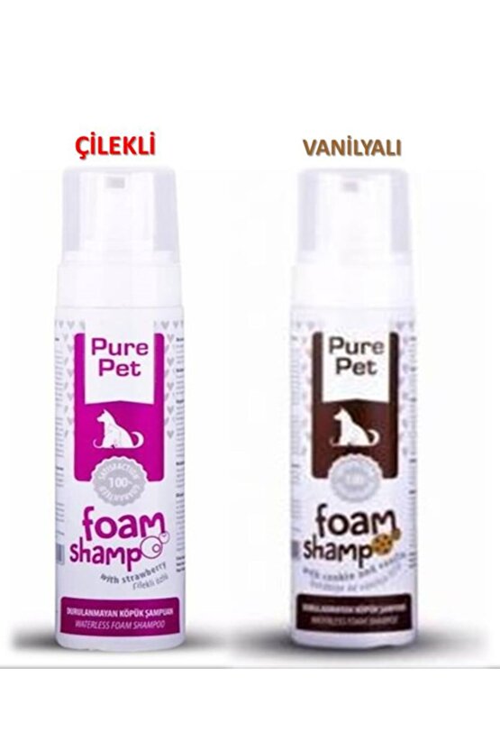 Pet Foam Shampo Durulama Kurulama Gerektirmeyen Köpük Kedi Köpek Şampuanı Çilek Ve Vanilya