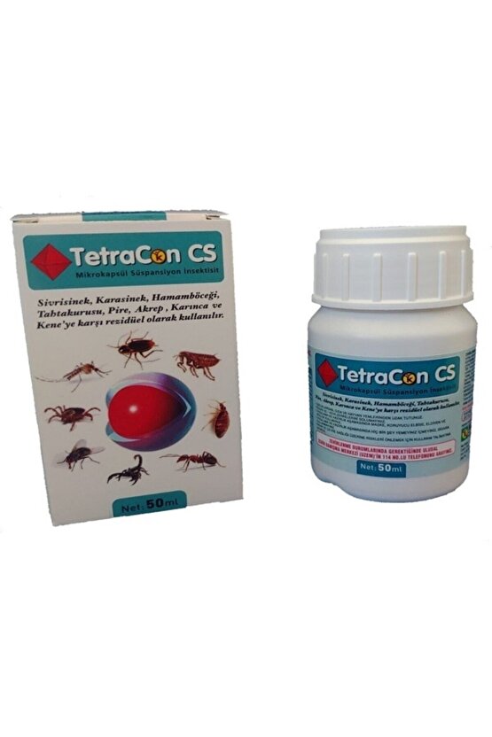 Tetracon Cs 50 ml X 2adet Sivrisinek Karasinek Hamamböceği Tahtakurusu Pire Akrep Kene Karınca
