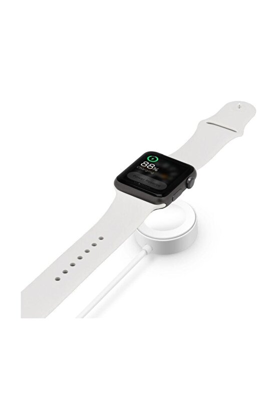 Apple Watch Uyumlu Saat Şarj Kablosu Tüm Serilere Uyumlu Kablosuz Magnetic Şarj Kablosu 1 Metre