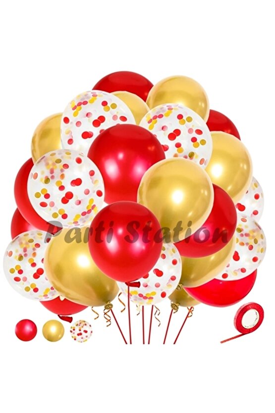 Sarı Kırmızı Balon Set Sarı Kırmızı Yaş Balon Set Futbol Balon Set Doğum Günü Balon Set