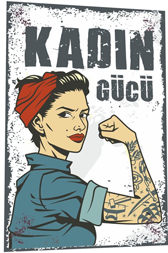 Kadın Gücü Retro Ahşap Poster 758