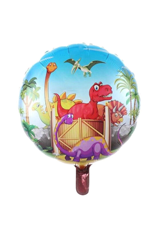 Orman Tema Jurassic Park Dinozor Konsept Yeşil Rakam Balon 5 Yaş Dev Balonlu Doğum Günü Balon Set