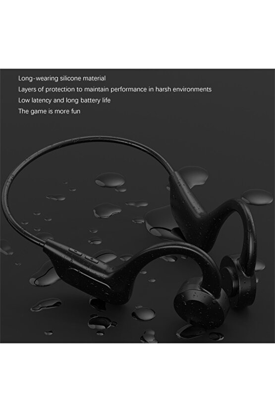 Boyunluk Kulaklık Mikrofonlu Bluetooth Lu Spor Kemik Kulaklık Tere Suya Dayanıklı Sporcu Kulaklığı