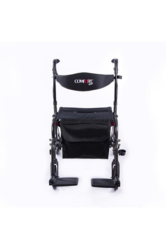 Comfort Plus DM-9124 Lüx Ayak Pedallı Alüminyum Rolatör (Hem Rolatör Hem Tekerlekli Sandalye)